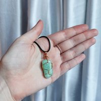 Aventurine Wire Wrapped Pendant in Gold, Rose Gold or Copper