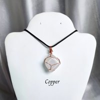 Quartz wire wrapped pendant in gold, rose gold or copper.