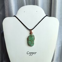 Aventurine Wire Wrapped Pendant in Gold, Rose Gold or Copper