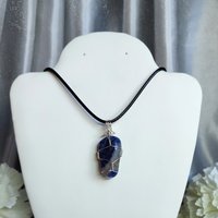 Sodalite Wire Wrapped Pendant in Silver