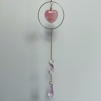 Rose Quartz Heart Suncatcher