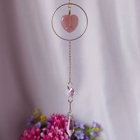 Rose Quartz Heart Suncatcher