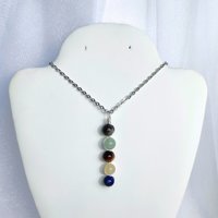 Gemstone pendant for promotion and success with labradorite, aventurine, tiger's eye, citrine and lapis lazuli with chain or cord.