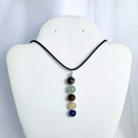 Gemstone pendant for promotion and success with labradorite, aventurine, tiger's eye, citrine and lapis lazuli with chain or cord.