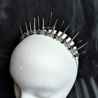 Punk Rock Crown with black howlite and silver spikes.