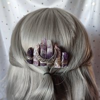 Amethyst comb with moon.