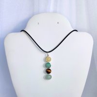 Gemstone pendant for good luck with citrine, amazonite, tiger's eye and aventurine.