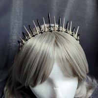 Punk Rock Crown with black howlite and silver spikes.