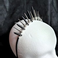 Punk Rock Crown with black howlite and silver spikes.