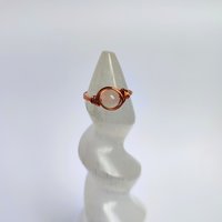 Selenite wire wrapped ring in silver or copper.