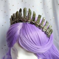 Moonshine Crown featuring labradorite wire wrapped onto a headband with a silver moon.