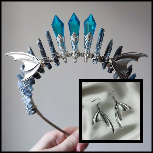 DRAGON QUEEN Kyanite Crystal Crown