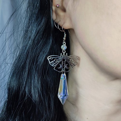 Butterfly Crystal Drop Earrings