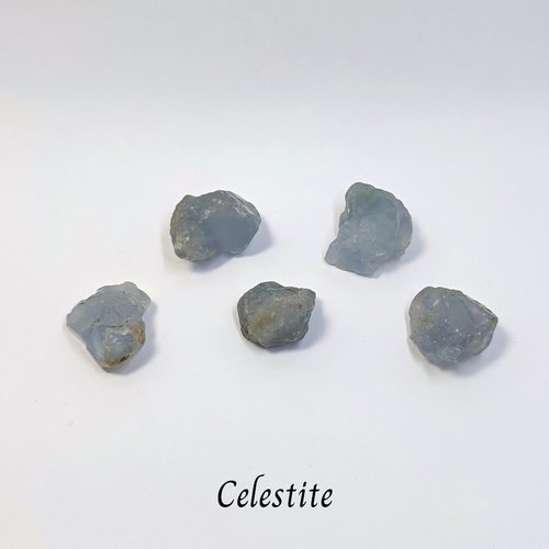 Angel and spirit communication crystal set with angelite, celestite, selenite and information card.