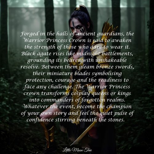 WARRIOR PRINCESS Black Agate Crystal Crown