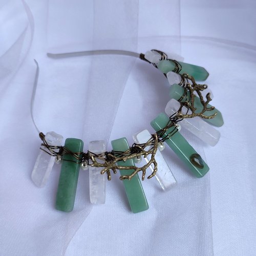 NYMPH Aventurine and Quartz Crystal Crown