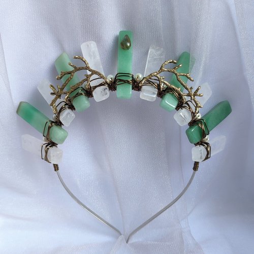 NYMPH Aventurine and Quartz Crystal Crown