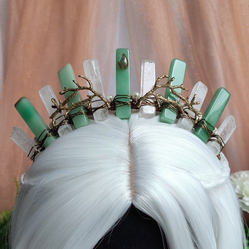 NYMPH Aventurine and Quartz Crystal Crown