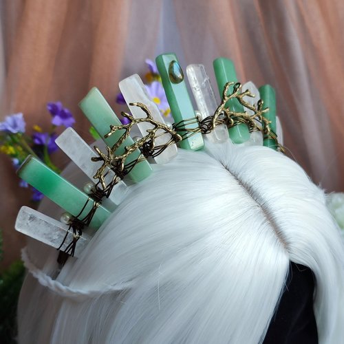 NYMPH Aventurine and Quartz Crystal Crown