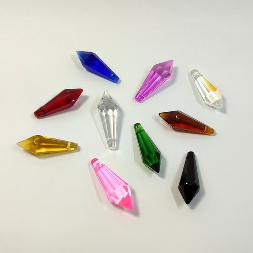 K9 glass crystal suncatcher icicle prisms in various colours.
