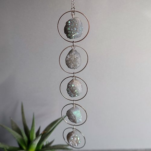 Druzy quartz suncatcher.