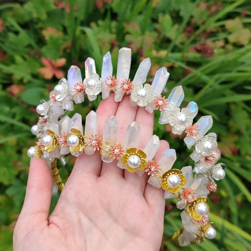 OPHELIA Angel Aura Quartz Crystal Crown