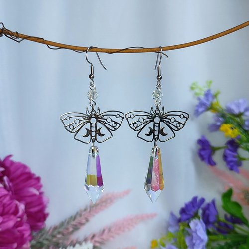 Butterfly Crystal Drop Earrings