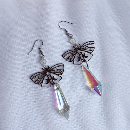 Butterfly Crystal Drop Earrings