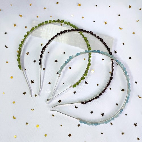Crystal headbands with various gemstones.