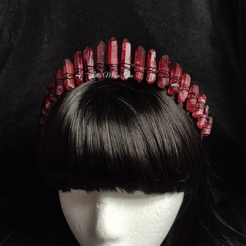 BLOODLUST Red Quartz Crystal Crown