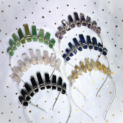 Mini crown collection with a choice of crystals and optional silver moon.