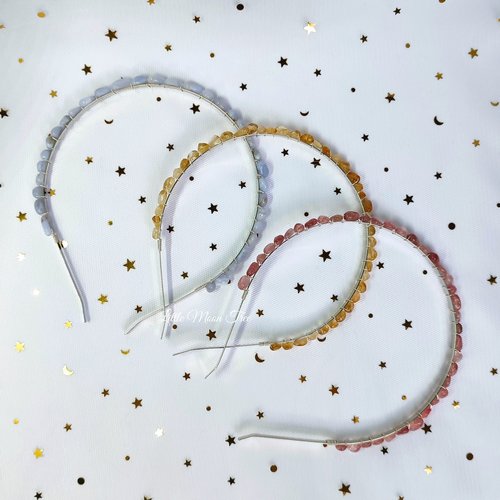 Crystal headbands with various gemstones.