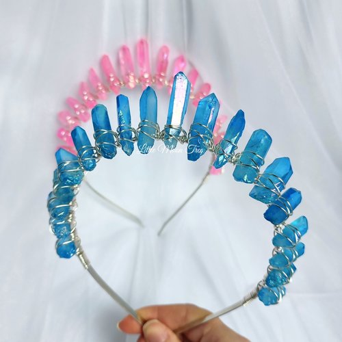 Summer Crown Collection with titanium quartz wire wrapped onto a headband.