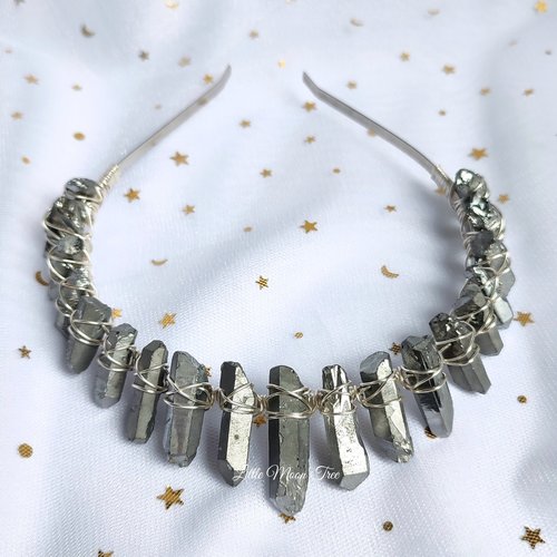Mercury Crown with silver titanium quartz and silver headband.
