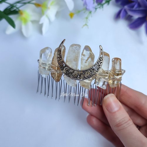 Citrine comb with moon.