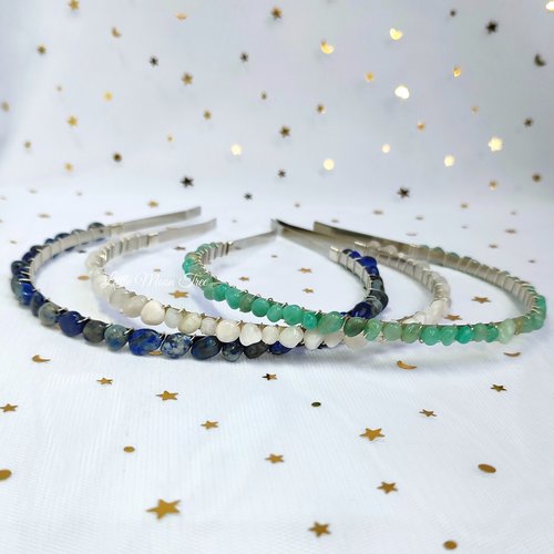 Crystal headbands with various gemstones.