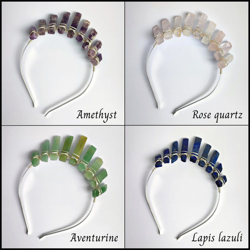 Mini crown collection with a choice of crystals and optional silver moon.