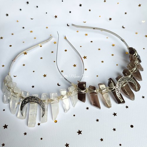 Mini crown collection with a choice of crystals and optional silver moon.