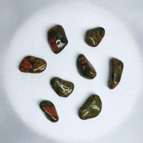 Unakite wire wrapped pendant in silver, gold or rose gold.