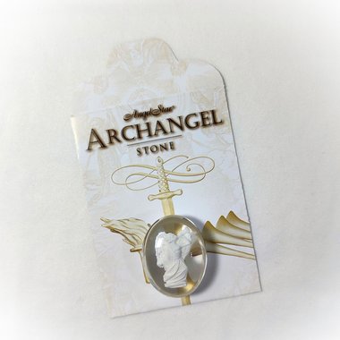 Archangel charm with information pouch.
