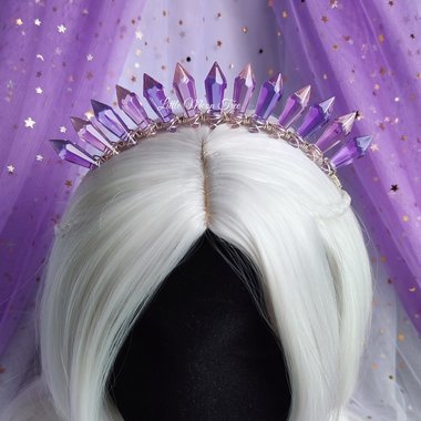 My little princess crown with purple and pink glass crystals.