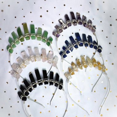Mini crown collection with a choice of crystals and optional silver moon.