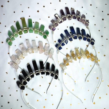 Mini crown collection with a choice of crystals and optional silver moon.